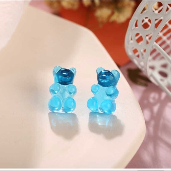 Colorful Retro Gummy Bear Stud Earrings Assorted Colors - Picture 3 of 6